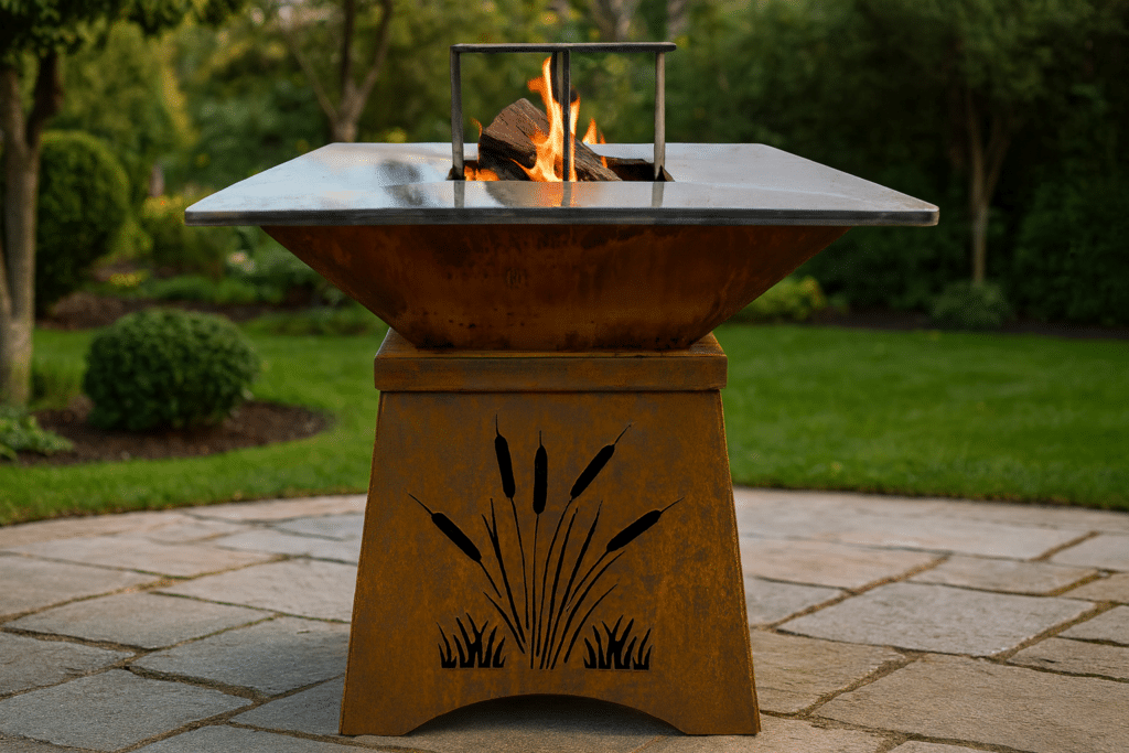 Exemple de brasero fait en acier corten